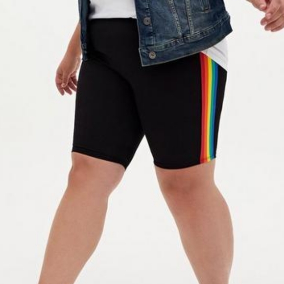 Torrid rainbow stripe bike shorts - Picture 2 of 3